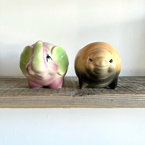 Vintage Shawnee set of Animal pottery planters - Picture 2 of 7